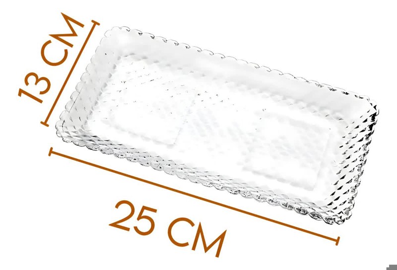TRAVESSA PRATO BANDEJA DE VIDRO ARGYLE 25X13CM 17976 R.00841