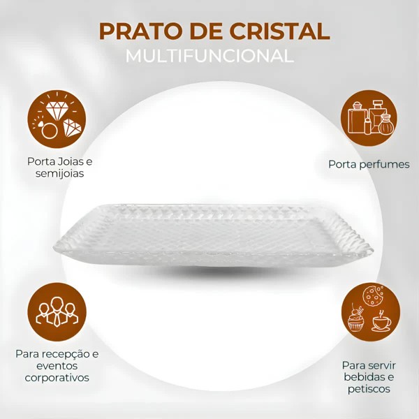 TRAVESSA PRATO BANDEJA DE VIDRO ARGYLE 25X13CM 17976 R.00841
