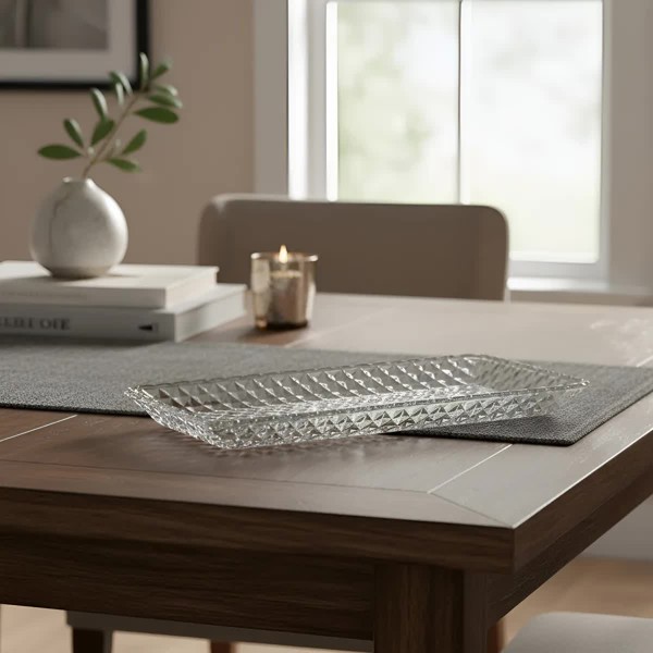 TRAVESSA PRATO BANDEJA DE VIDRO ARGYLE 25X13CM 17976 R.00841