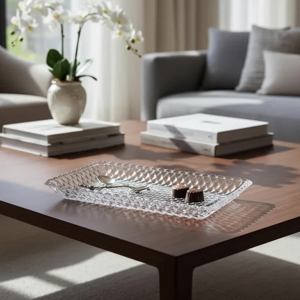 TRAVESSA PRATO BANDEJA DE VIDRO ARGYLE 25X13CM 17976 R.00841