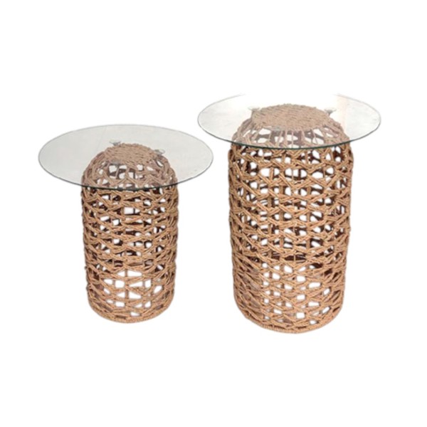 MESA PALHA CESTARIA CILINDRO MEDIO 52X52X5 REDONDA R.02311