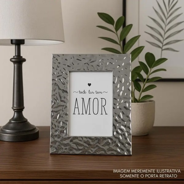 PORTA RETRATO 13X18 MDF FTO PRATA 24,9X19,9X1,5CM FLORARTE R.02344