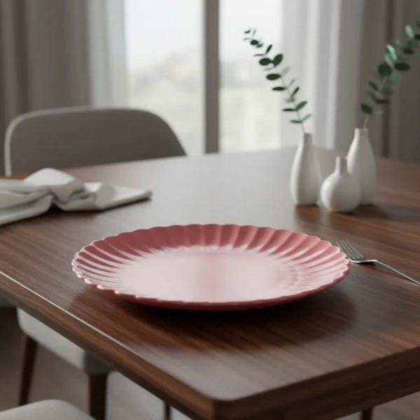 PRATO RASO PORCELANA PETALA VERMELHO MATT 25CM WOLFF R.00737