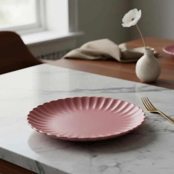 PRATO RASO PORCELANA PETALA VERMELHO MATT 25CM WOLFF R.00737