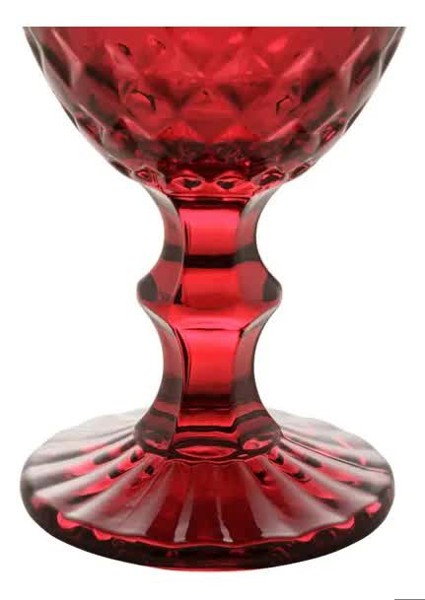 CONJUNTO JOGO 6 TACAS VIDRO 345ML ROMAN VERMELHO WOLFF VINHO AGUA COPO CALICE JOGO TACAS COLORIDAS RESISTENTE E ELEGANTE PARA MESA POSTA E DECORACAO R.00104