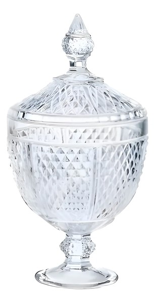 BOMBONIERE POTICHE DE VIDRO MEMPHIS 32CM TRANSPARENTE POTE DECORATIVO PARA DOCES FRUTAS OU CENTRO DE MESA ELEGANTE R.00566