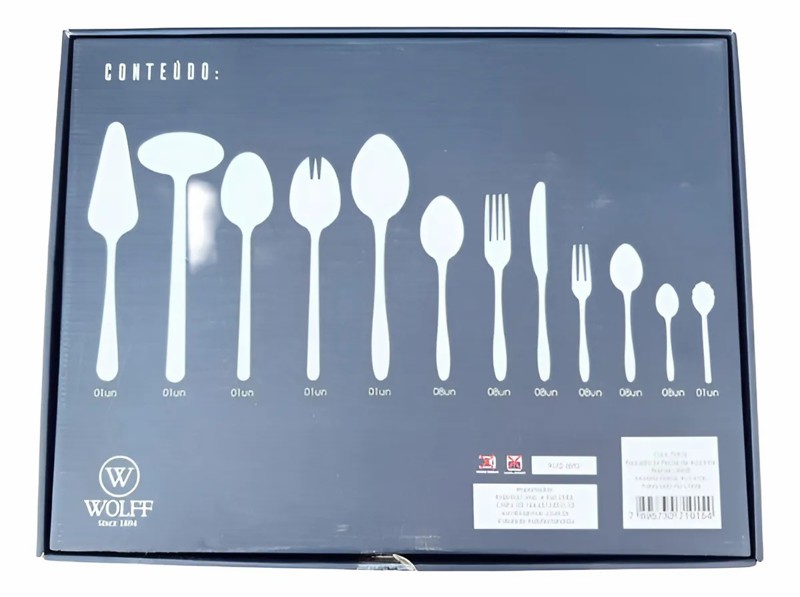 JOGO CONJUNTO APARELHO FAQUEIRO DE TALHERES 54 PECAS DE ACO INOX FIRENZE 71915 R.00419