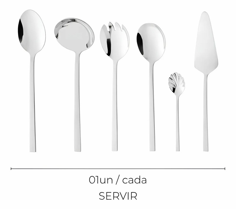 JOGO CONJUNTO APARELHO FAQUEIRO DE TALHERES 54 PECAS DE ACO INOX FIRENZE 71915 R.00419