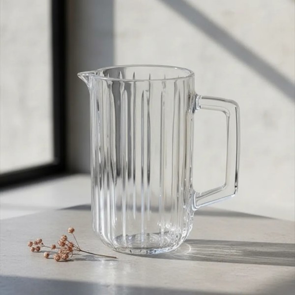 JARRA DE CRISTAL TRANSPARENTE 1,45L WOLFF BANGKOK ELEGANTE PARA SUCOS AGUA E BEBIDAS DECORATIVA PARA SERVIR R.00105