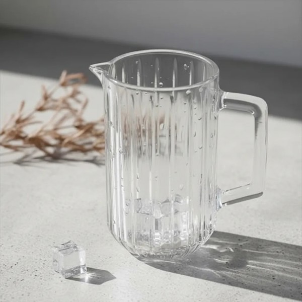 JARRA DE CRISTAL TRANSPARENTE 1,45L WOLFF BANGKOK ELEGANTE PARA SUCOS AGUA E BEBIDAS DECORATIVA PARA SERVIR R.00105