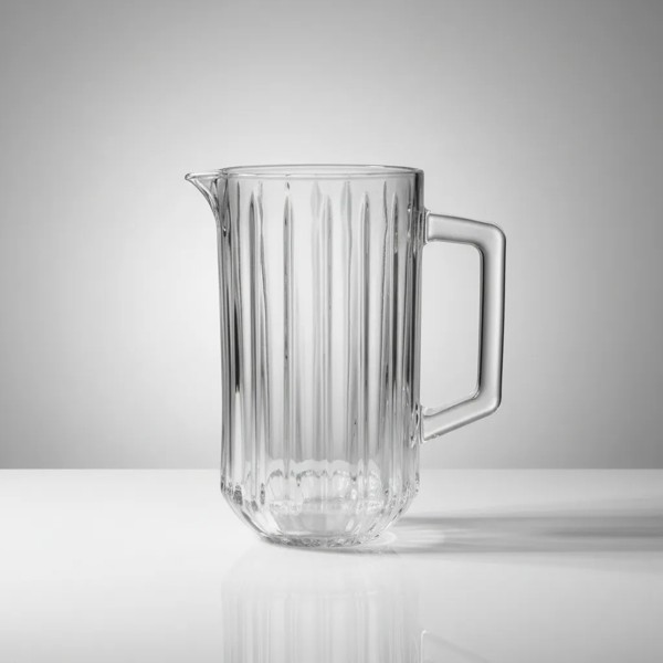 CONJUNTO JOGO 7 PECAS JARRA COM 6 COPOS DE CRISTAL BANGKOK 1,45L/300ML WOLFF PARA AGUA SUCO BEBIDAS DESIGN ELEGANTE TRANSPARENTE R.00106