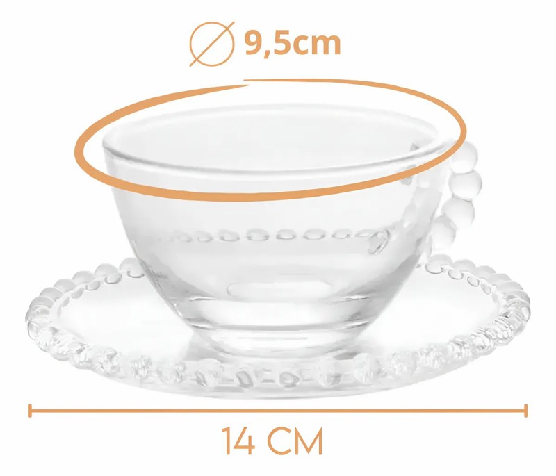 JOGO CONJUNTO 4 XICARAS CHA COM PIRES WOLFF CRISTAL 180ML 27900 TRANSPARENTE ELEGANTE PARA SERVIR CHA OU INFUSAO DECORACAO DE MESA REQUINTADA R.00984