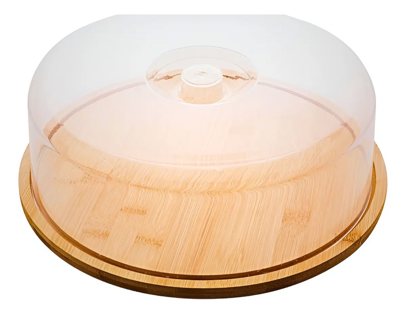 BOLEIRA DE BAMBU COM TAMPA 28X28X9,5CM D1491 R.01249