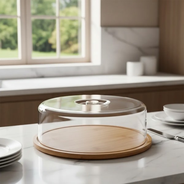 BOLEIRA DE BAMBU COM TAMPA 28X28X9,5CM D1491 R.01249