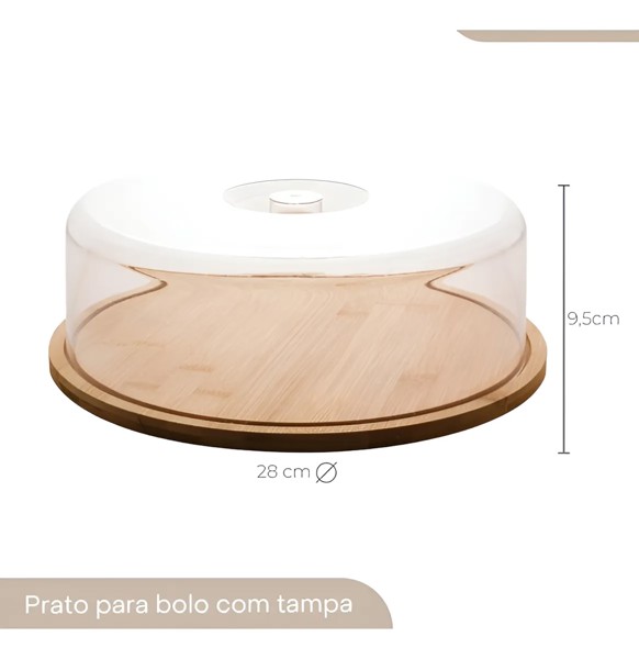 BOLEIRA DE BAMBU COM TAMPA 28X28X9,5CM D1491 R.01249