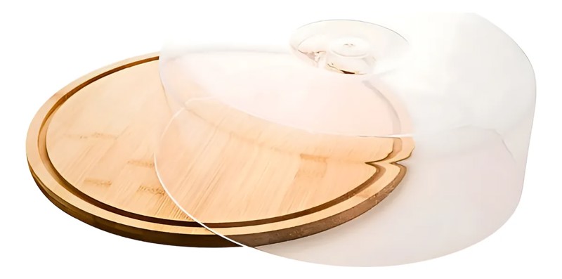 BOLEIRA DE BAMBU COM TAMPA 28X28X9,5CM D1491 R.01249