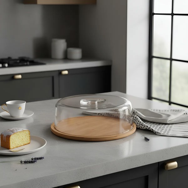 BOLEIRA DE BAMBU COM TAMPA 28X28X9,5CM D1491 R.01249