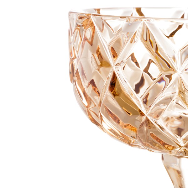 CENTRO DE MESA 18X18CM VIDRO DOURADO DIAMOND COM PE 4736 R.00432