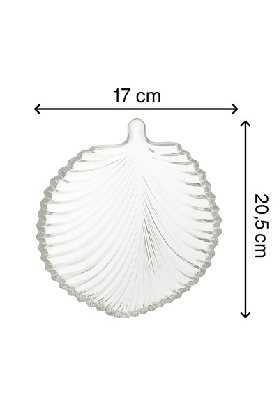 PETISQUEIRA TRAVESSA PRATO BANDEJA FOLHA DECORATIVA DE CRISTAL 20,5X17X2,5 LEAF LYOR 7242 R.00010