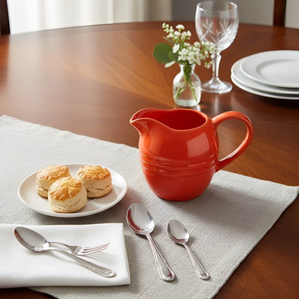 CREMEIRA MOLHEIRA JARRA 12,5X8X9 DE CERAMICA RETRO LARANJA WOLFF 28882 R.00030