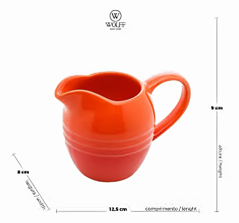 CREMEIRA MOLHEIRA JARRA 12,5X8X9 DE CERAMICA RETRO LARANJA WOLFF 28882 R.00030