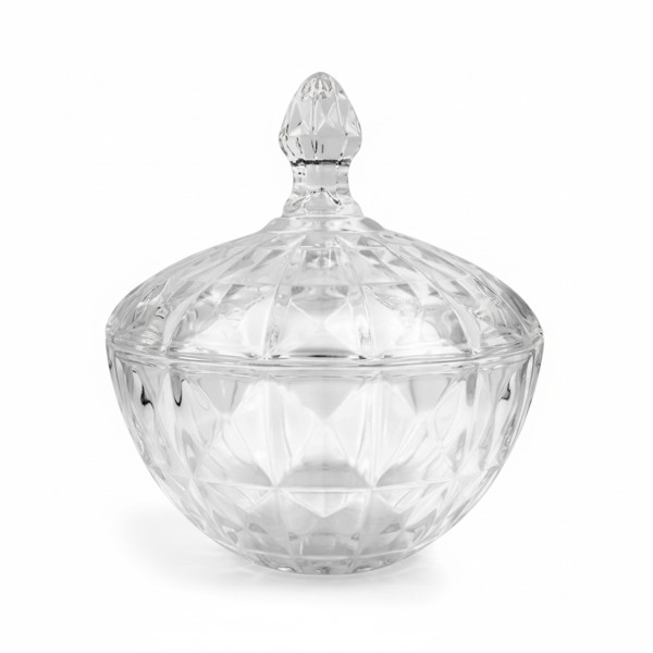 POTICHE DE CRISTAL 18X16,5 DIAMONDS DAGIA DM604-1 R.00006