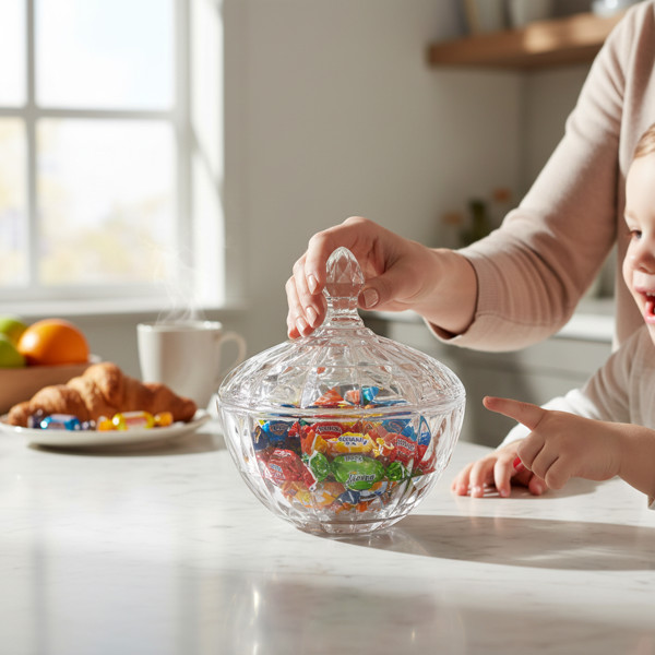 POTICHE DE CRISTAL 18X16,5 DIAMONDS DAGIA DM604-1 R.00006