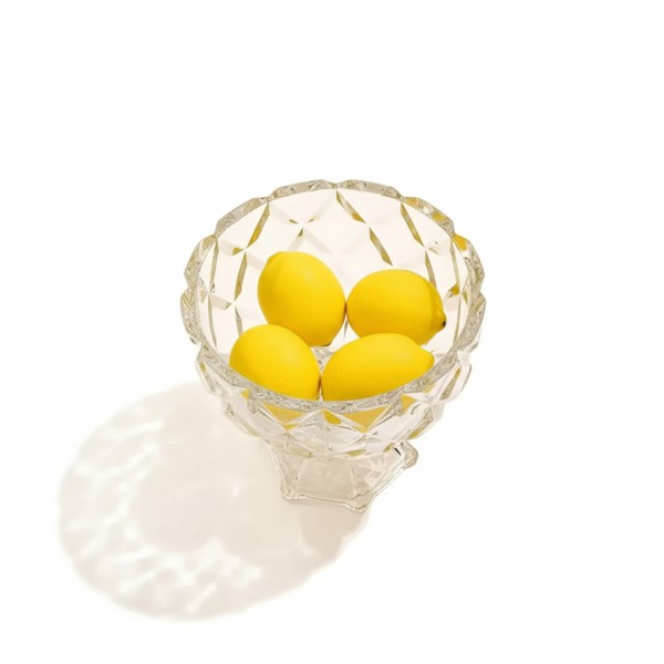 BOMBONIERE COMPOTEIRA FRUTEIRA CENTRO DE MESA BALEIRO PORTA BOMBONS POTICHE DE CRISTAL COM PÉ 13X13X16 CLEAR DAGIA YJ70811 R.00007