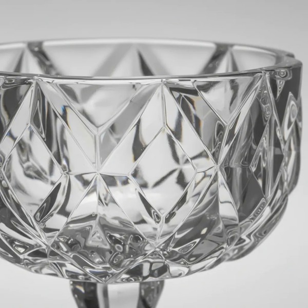 BOMBONIERE COMPOTEIRA FRUTEIRA CENTRO DE MESA BALEIRO PORTA BOMBONS POTICHE DE CRISTAL COM PÉ 13X13X16 CLEAR DAGIA YJ70811 R.00007