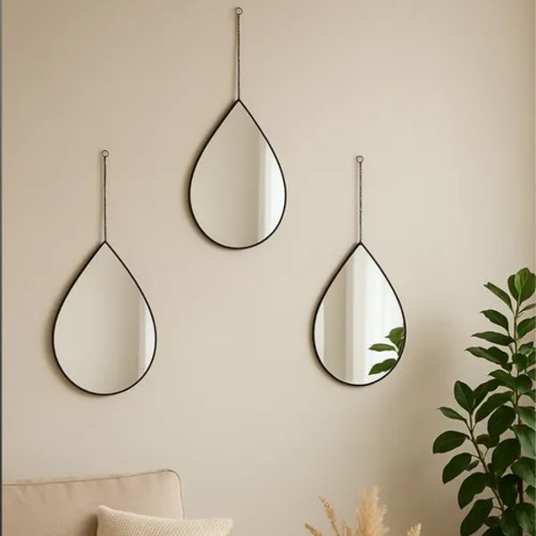 ESPELHO GOTA VIDRO E PLASTICO PP 19,5X30X1,4CM R.02542