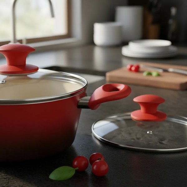 CACAROLA PANELA VERMELHA CERAMIC 22CM 4,5MM CLASS 1092 R.00003