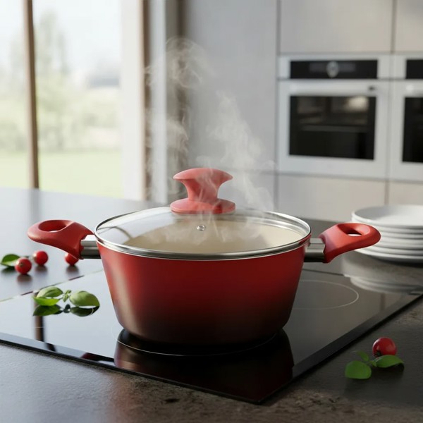 CACAROLA PANELA VERMELHA CERAMIC 22CM 4,5MM CLASS 1092 R.00003