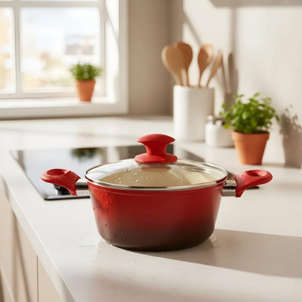 CACAROLA PANELA VERMELHA CERAMIC 22CM 4,5MM CLASS 1092 R.00003