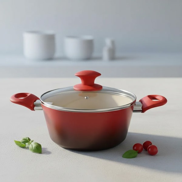 CACAROLA PANELA VERMELHA CERAMIC 22CM 4,5MM CLASS 1092 R.00003