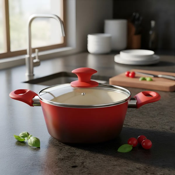 CACAROLA PANELA VERMELHA CERAMIC 22CM 4,5MM CLASS 1092 R.00003