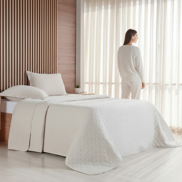 KIT COLCHA COBRE LEITO MIRAGGIO KING 2,60X2,80M AMENDOA R.01347