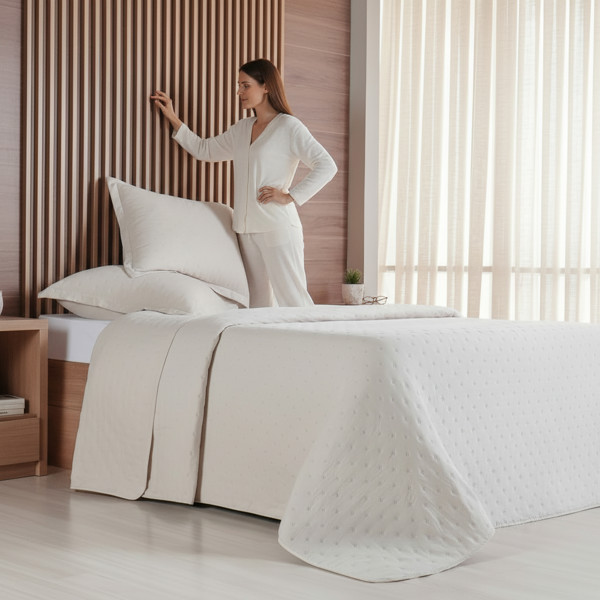 KIT COLCHA COBRE LEITO MIRAGGIO KING 2,60X2,80M AMENDOA R.01347