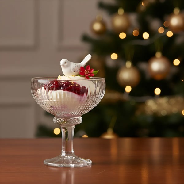 TACA DE SOBREMESA QUEEN 260ML CRISTAL VIDRO COM PE SORVETE DOCE R.02507