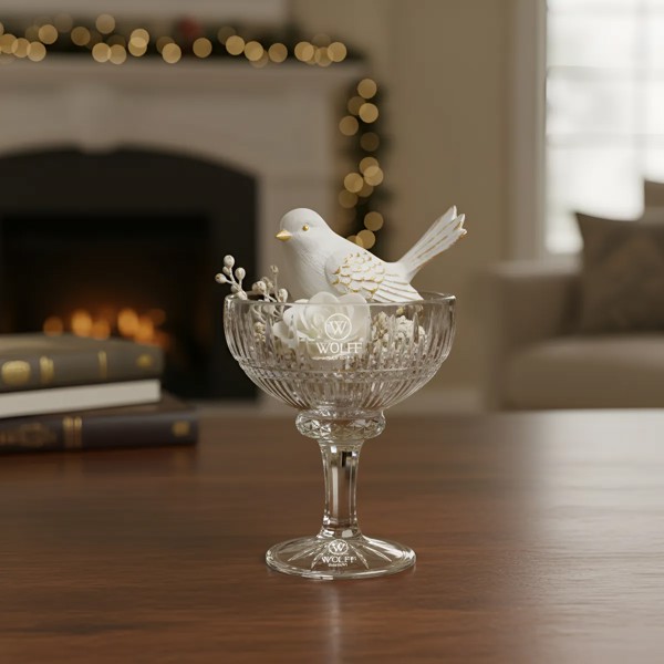 TACA DE SOBREMESA QUEEN 260ML CRISTAL VIDRO COM PE SORVETE DOCE R.02507