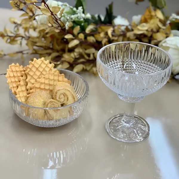 TACA DE SOBREMESA QUEEN 260ML CRISTAL VIDRO COM PE SORVETE DOCE R.02507