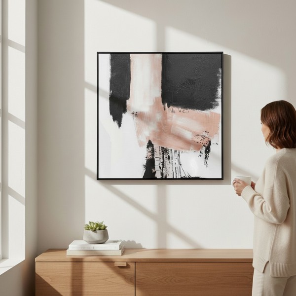 QUADRO DECORATIVO 80X80X3,8CM CANVAS TOQUE DE PINTURA C/MOLDURA FLORARTE 46608001 R.00665