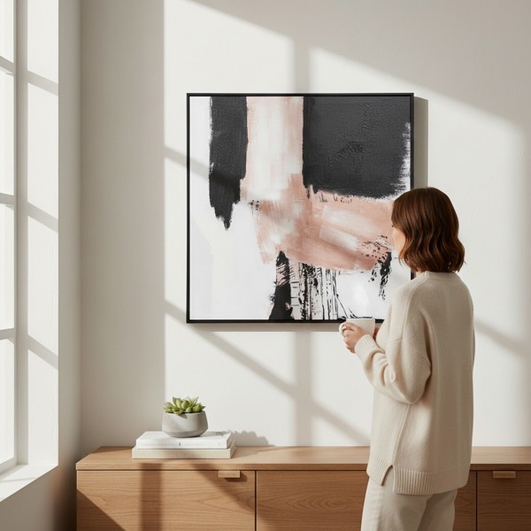 QUADRO DECORATIVO 80X80X3,8CM CANVAS TOQUE DE PINTURA C/MOLDURA FLORARTE 46608001 R.00665