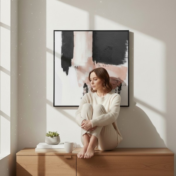 QUADRO DECORATIVO 80X80X3,8CM CANVAS TOQUE DE PINTURA C/MOLDURA FLORARTE 46608001 R.00665