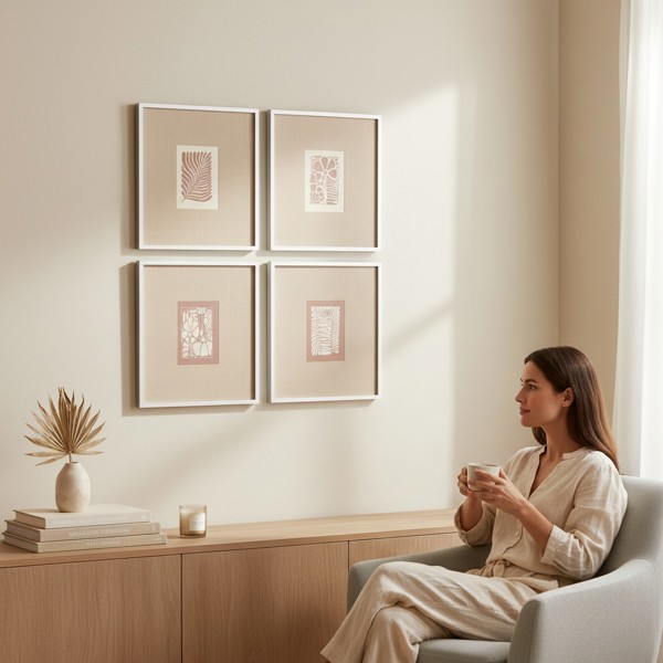 KIT QUADROS EM MDF COM LINHO C/4 PCS MART 15237 R.00519