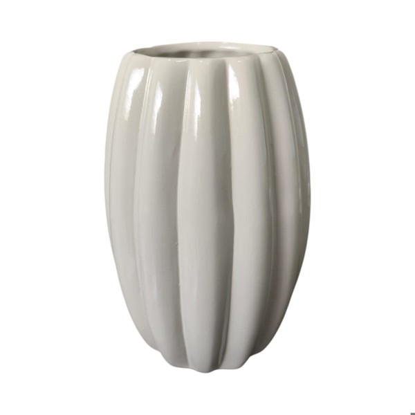 VASO CERAMICA CACAU OFF WHITE MEDIO 20X11X11CM 000318 R.00549