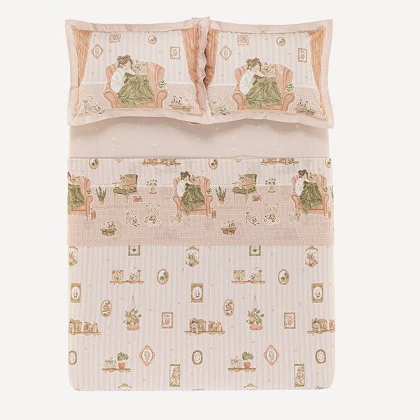 JOGO CAMA GATOS COMPOSICAO 100 ALGODAO E TAMANHO CM 220X250 Q 1604g/m² KARSTEN R.03047