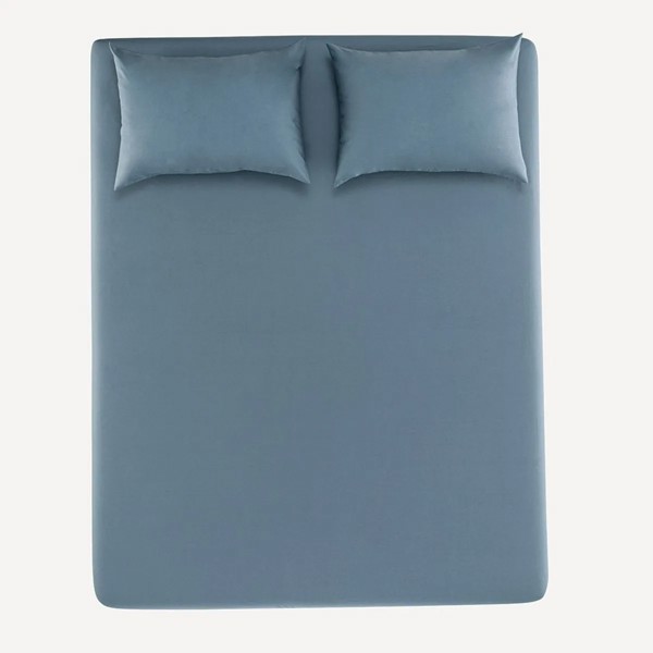 JOGO DE CAMA CASAL MATIZA AZUL PORCELANA 138X188CM KARSTEN R.03038