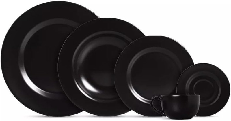 APARELHO DE JANTAR 20 PECAS BLACK COM XICARA BLACK PLUS ALLEANZA R.03026