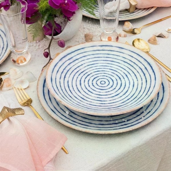 APARELHO DE JANTAR 20 PECAS GRECCO COM XICARAS AZUL NAVY PLUS ALLEANZA R.03024