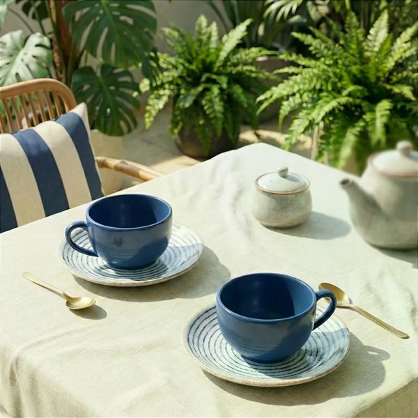 APARELHO DE JANTAR 20 PECAS GRECCO COM XICARAS AZUL NAVY PLUS ALLEANZA R.03024